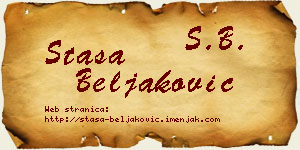 Staša Beljaković vizit kartica